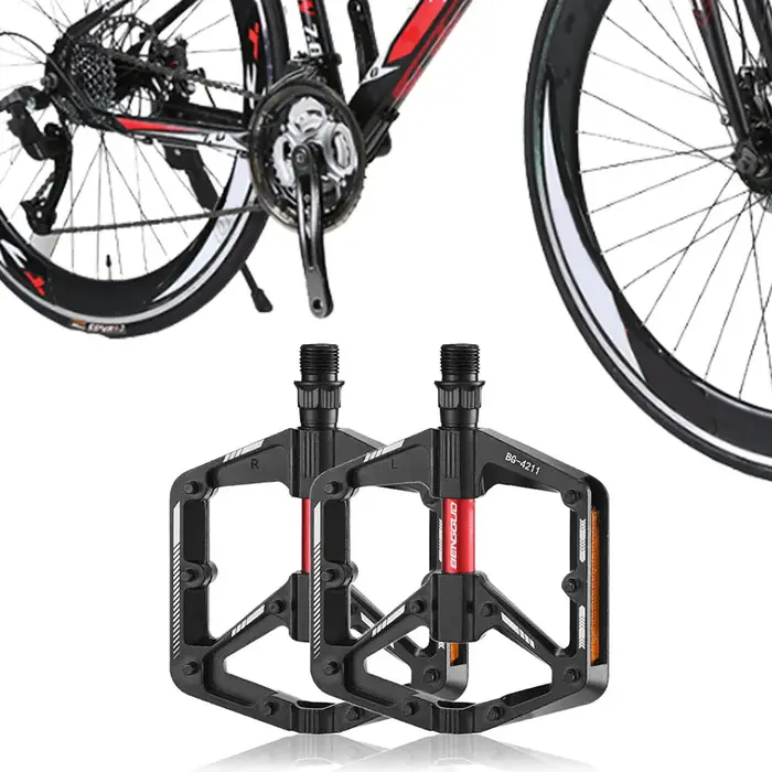 Pédale de vélo VTT à double roulement DU avec réflecteur