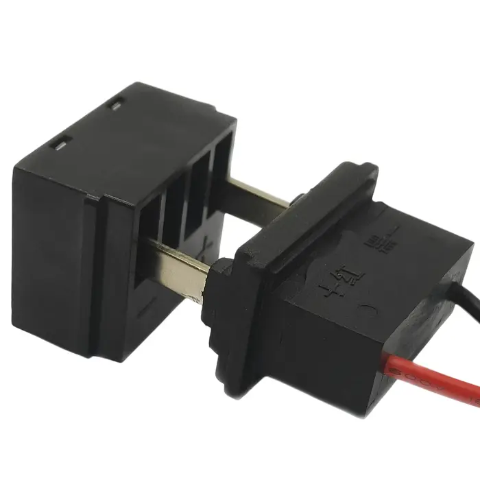 Connecteur haute intensité pour batterie de vélo électrique, base noire, fonctionnalités de sécurité