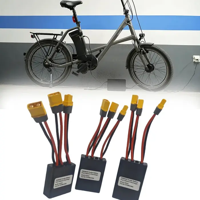 Convertisseur de décharge de batterie de vélo électrique 20A 30A 40A, double batterie de vélo électr