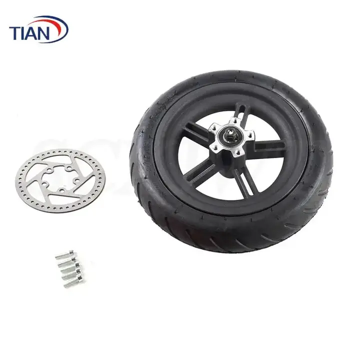 Pièces de réparation pour trottinette électrique : Pneu arrière ABVE-8 1/2X2, Roue en caoutchouc plein avec jante pour trottinette électrique 8 1/2X2