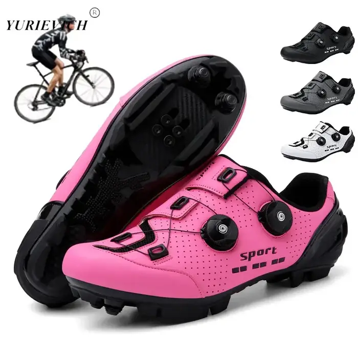 Nouvelles chaussures de cyclisme vtt femmes rose haute qualité antidérapant autobloquant
