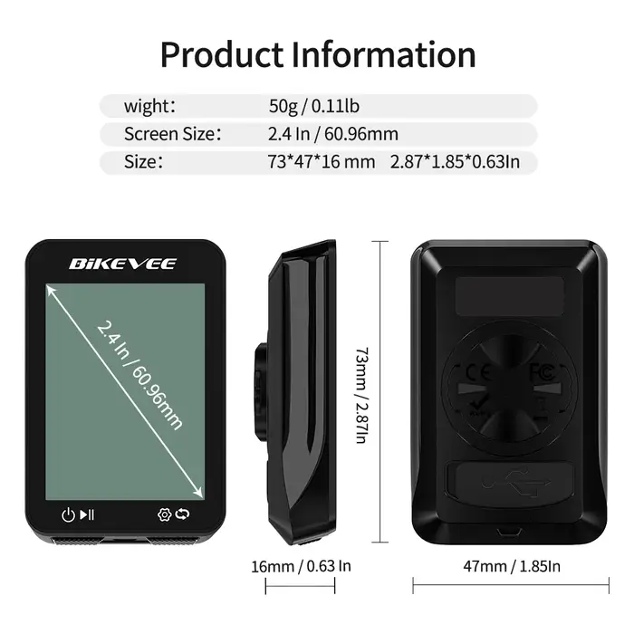 Ordinateur de vélo sans fil GPS
