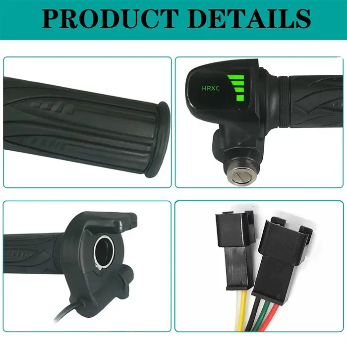 Accélérateur à poignée torsadée avec moniteur d'alimentation pour vélos électriques Ridstar série Q20/H20 48