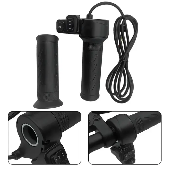 Accélérateur à 3 vitesses pour vélo électrique, 1 paire, 24V 36V 48V 72V