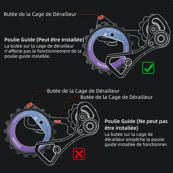 CYCLAMI 18T vélo Jockey roue arrière dérailleur poulie en céramique Guide