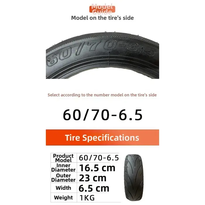Pneu rempli 60/70-6.5 anti-crevaison pour trottinette électrique NINEBOT Max