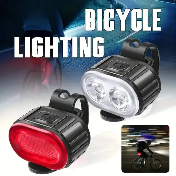 Kit d'éclairage LED pour vélo - Feux avant et arrière pour vélo