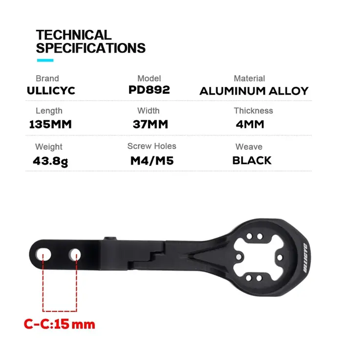 For Cervelo S5 Aerobar Integrated Handlebar Aluminum Alloy Bike Computer Mount Compatible With Gopro/GPS/Garmin/Bryton/Wahoo