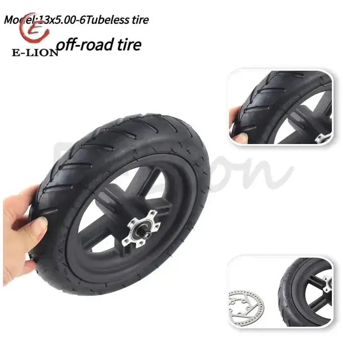 Pièces de réparation pour trottinette électrique : Pneu arrière ABVE-8 1/2X2, Roue en caoutchouc plein avec jante pour trottinette électrique 8 1/2X2