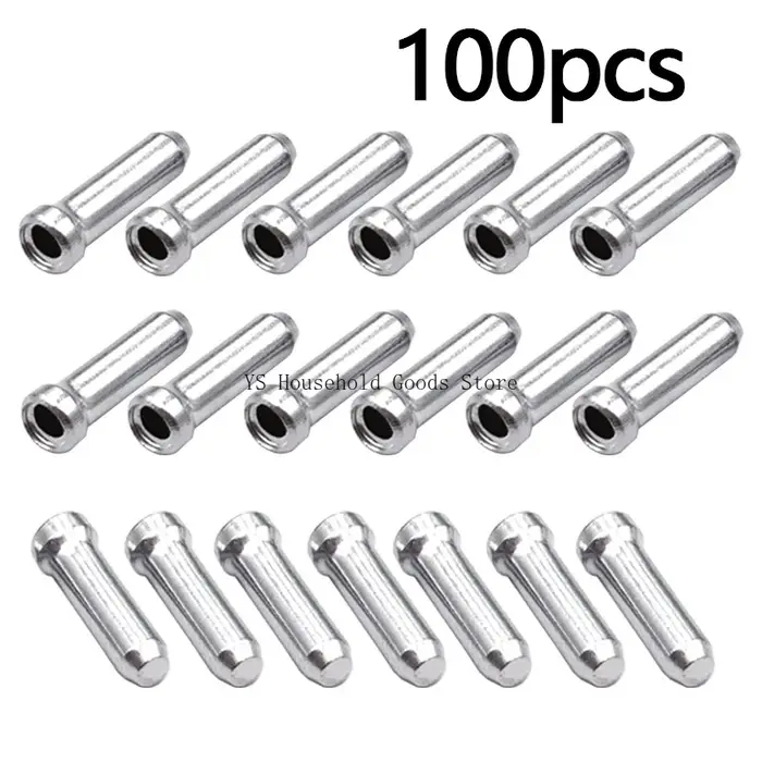 100 embouts de câble de frein et de dérailleur en aluminium pour vélo, embouts de sertissage pour câ