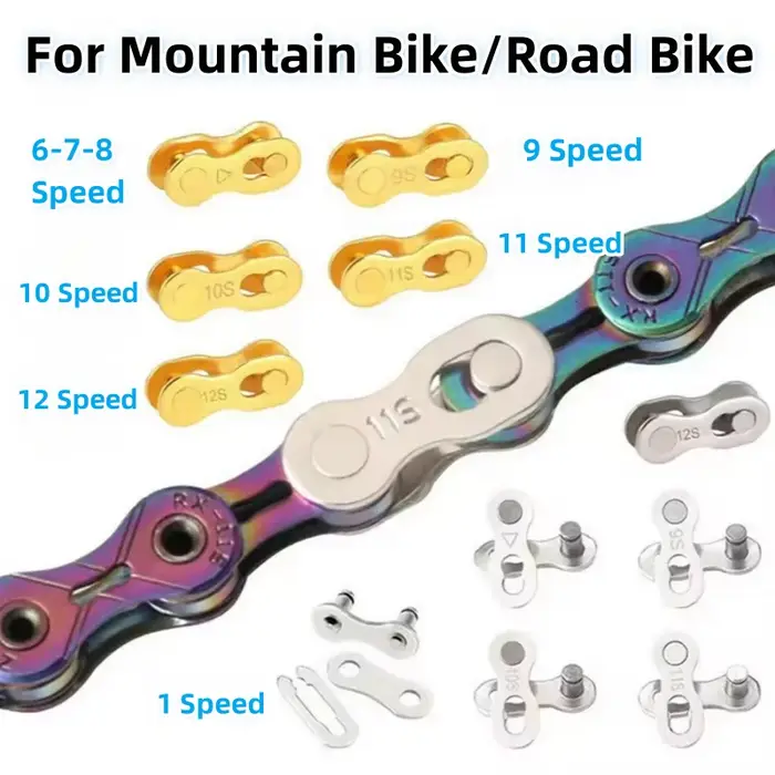 5 paires de chaînes de vélo couleur or