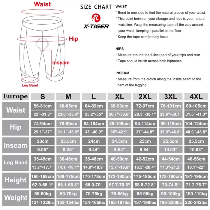 X-TIGER cuissard de cyclisme Pro Licra UPF50 + VTT respirant hommes 5D rembourré collants d'équitati
