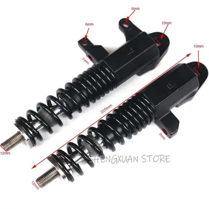 Fourche avant de 10 pouces avec amortisseur hydraulique noir robuste pour trottinette électrique