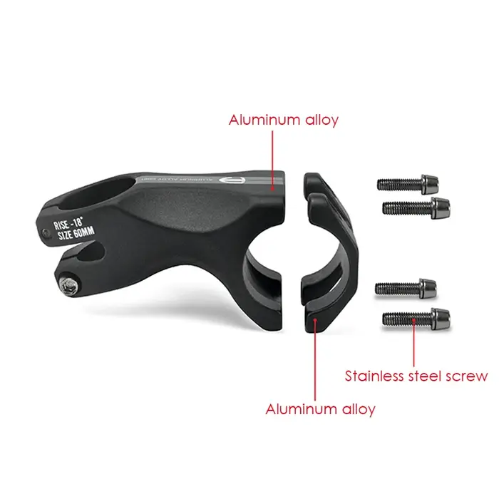 2022 nouveau noir mat vélo tige Aero aluminium puissance -18 degrés 60mm