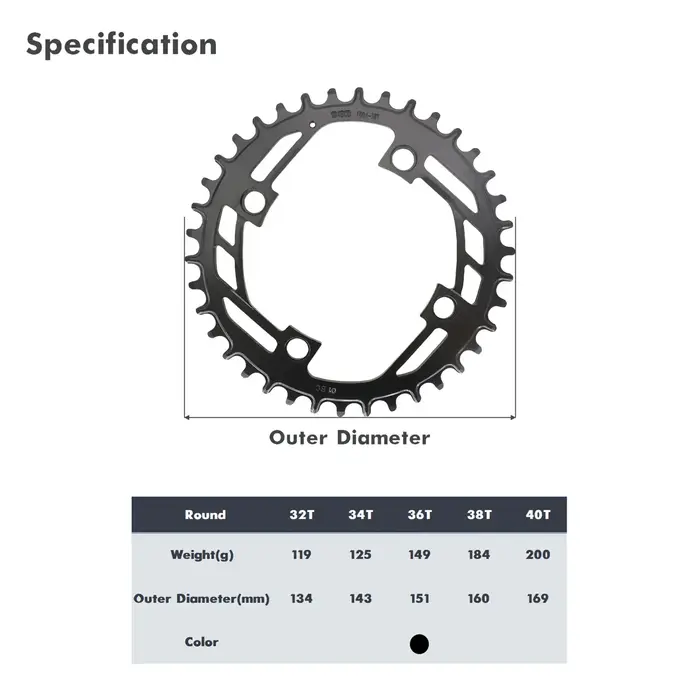 Prowheel-Plateau de vélo rond en acier