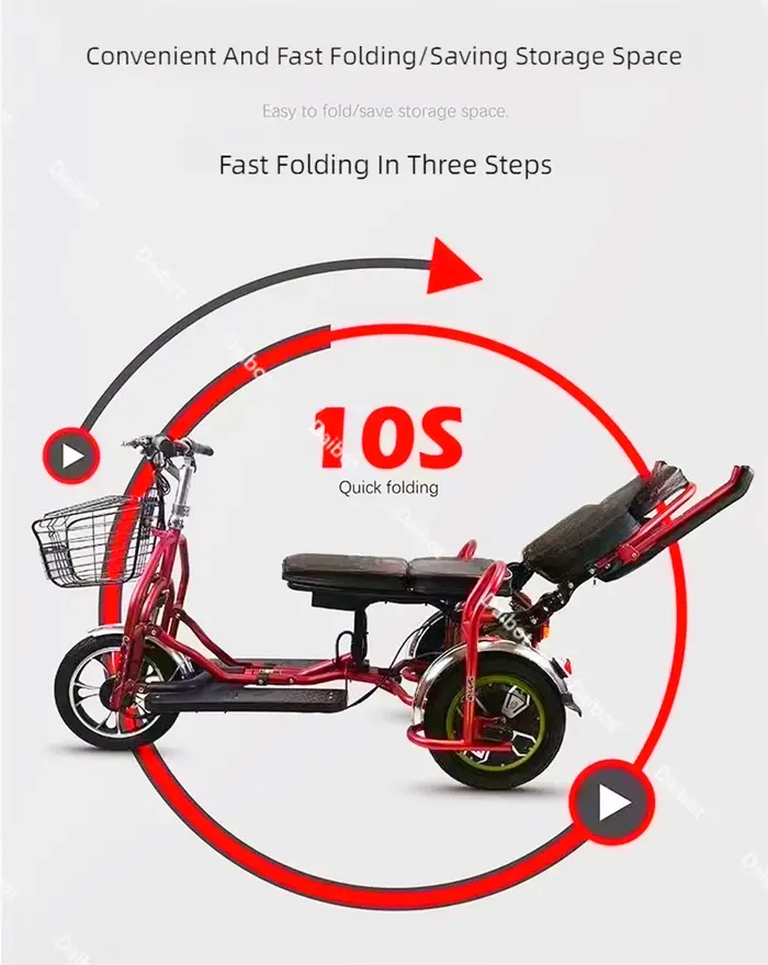 Tricycle électrique pliant pour personnes âgées
