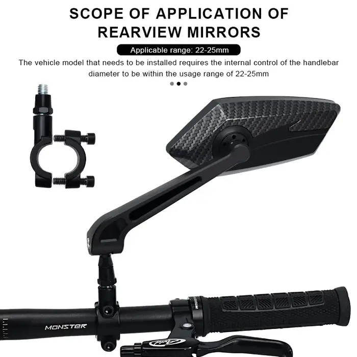 Rétroviseur de vélo bicolore grand Angle réflecteur clair large gamme rétroviseurs
