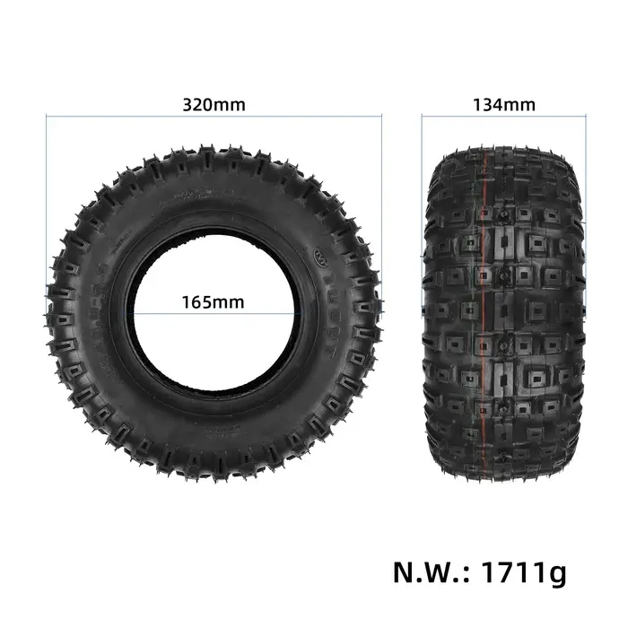 Pneu tout-terrain TUOVT 14 pouces 14*5.0-6.5 pour trottinette électrique
