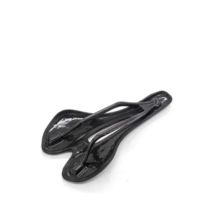 Selle de vélo de route en fibre de carbone 3K T700 avec coussin en cuir noir ultra légère pour VTT et route