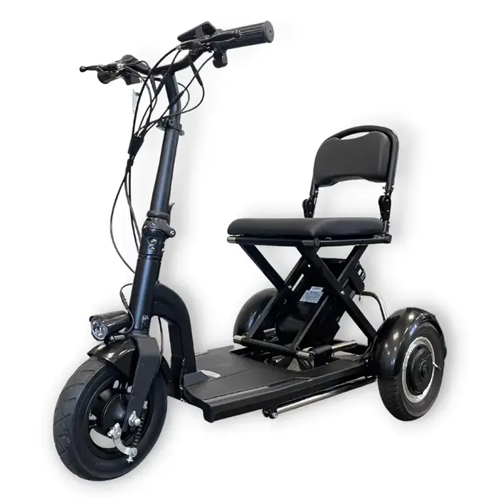 Trottinette de mobilité pliante légère à 3 roues pour personnes âgées avec dossier pliable/support de sac 300w Tricycle électrique voiture adultes