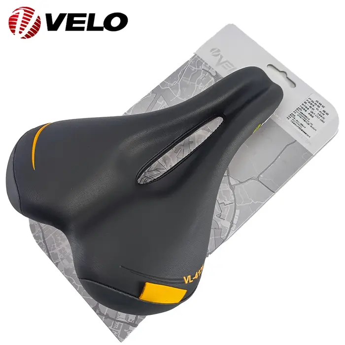 Selle de vélo pour femme VELO VL-4126 en cuir et PU respirant confortable pour VTT et vélo de route avec 6 coloris