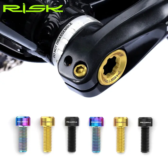 Risque 2 pièce/ensemble M6 * 18MM boulons de fixation de bras de manivelle bras de roue à chaîne de vélo de route de montagne vis fixes accessoires de boulon de vélo en alliage de titane