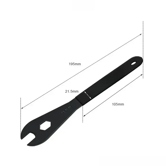 Clé à pédale de vélo 15 mm (1 pièce) pour montage/démontage de moyeux de VTT