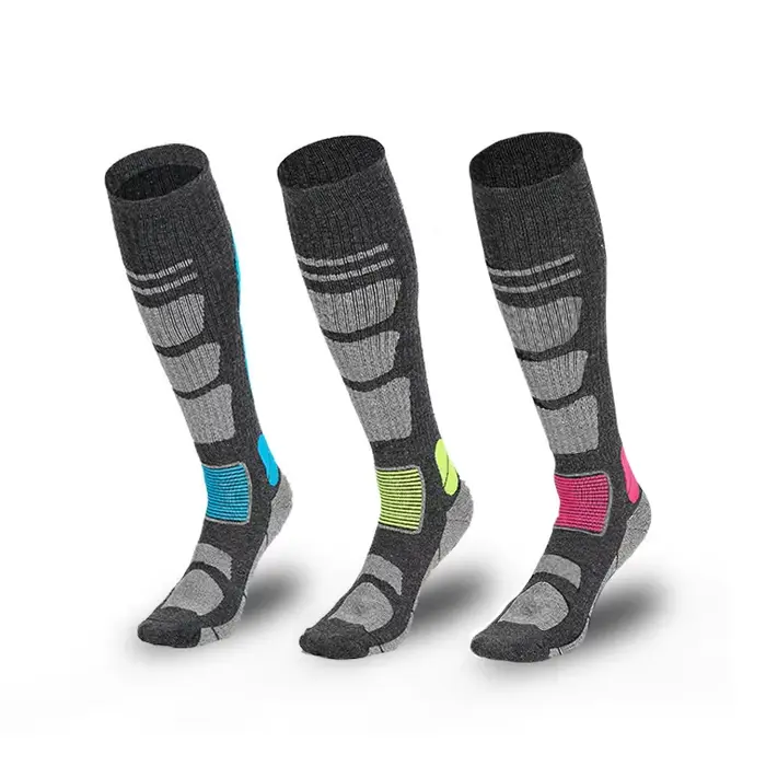 Chaussettes de cyclisme d'hiver mérinos sport Snowboard laine Ski randonnée Ski bas hommes femmes genou haute chaussette thermique