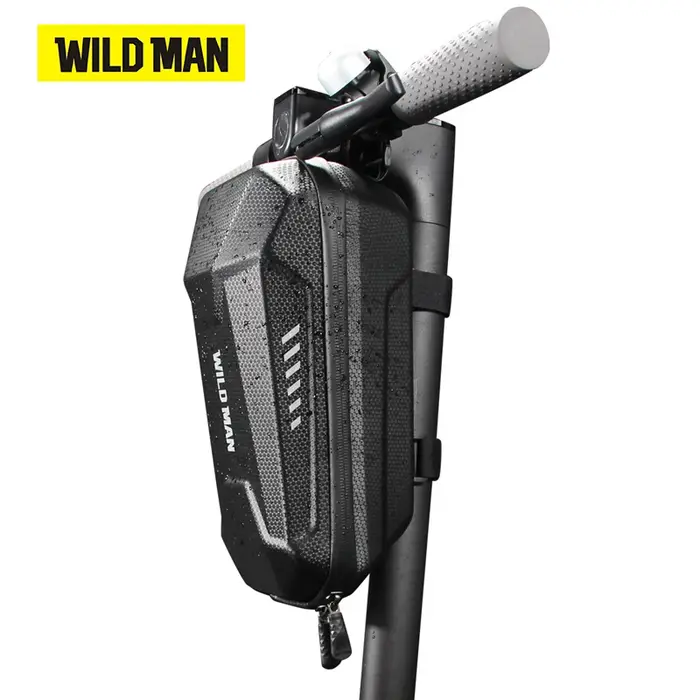 WILD MAN ES8 sac de guidon de vélo sacoches EVA coque dure avant Balance Scooter haute capacité carbone PU sac pliant
