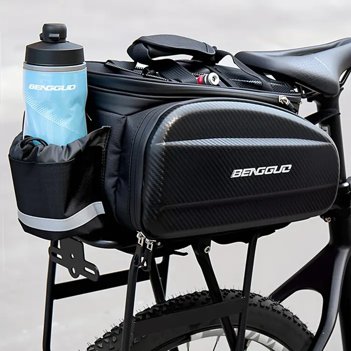 Bike Rack Bag with Reflector & Shoulder Strap Bicycle Trunk Pannier