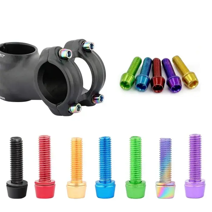Vis de guidon de vélo multicolores en acier inoxydable M5 * 18MM