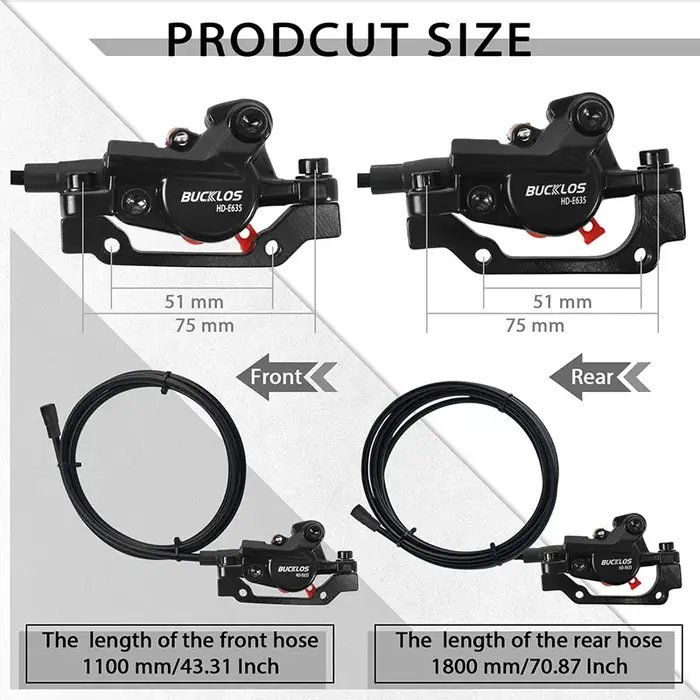 BUCKLOS vélo hydraulique frein à disque ensemble 2 pistons pression d'huile vtt