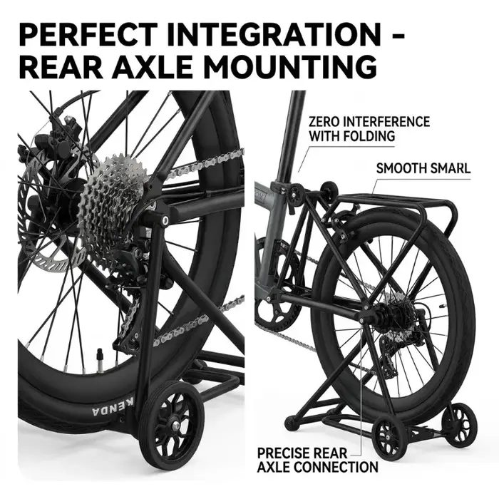 Porte-bagages arrière en alliage d'aluminium CNC avec roulettes faciles à utiliser