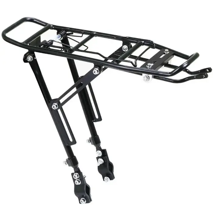 1PC alliage arrière porte-vélo sac de transport bagages Cycle VTT noir