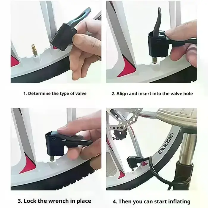 Pompe de gonflage multifonctionnelle à pédale pliante, facile à transporter, Portable, en alliage d'aluminium, pour vélo et moto