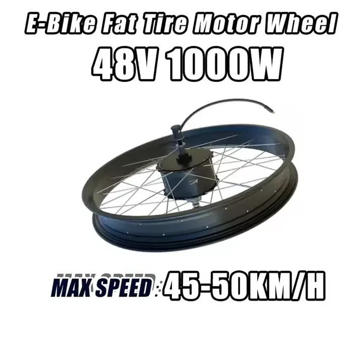 Gros pneu moyeu moteur roue 48V 1000W 4.0 "26in 20 pouces avant arrière frein à disque pilote Kit de Conversion