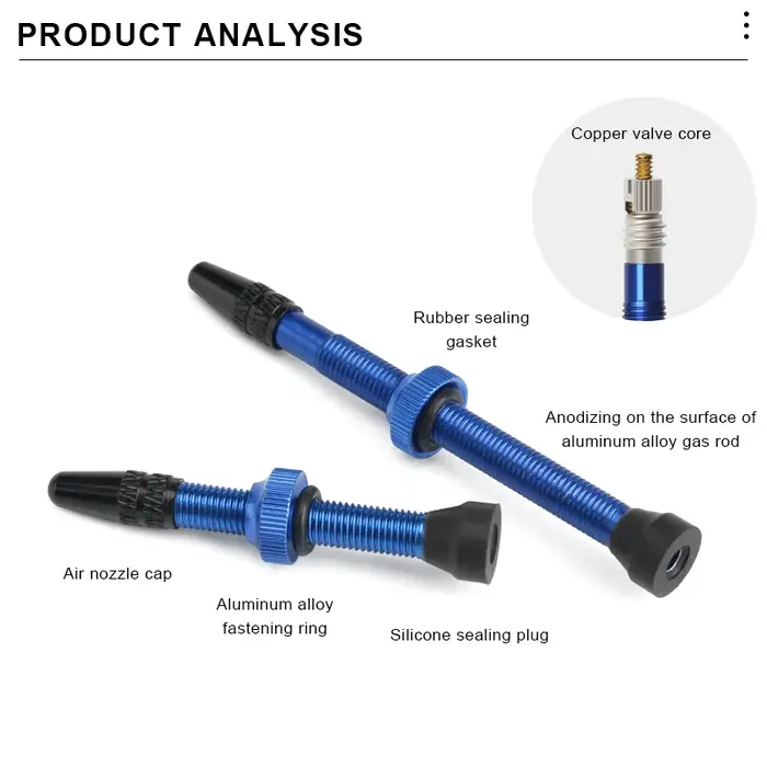 Valve tubeless pour vélo 40/60 mm F/V Presta