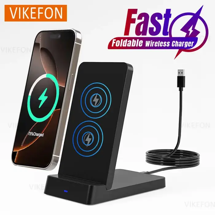 Support de chargeur sans fil pliable pour téléphone