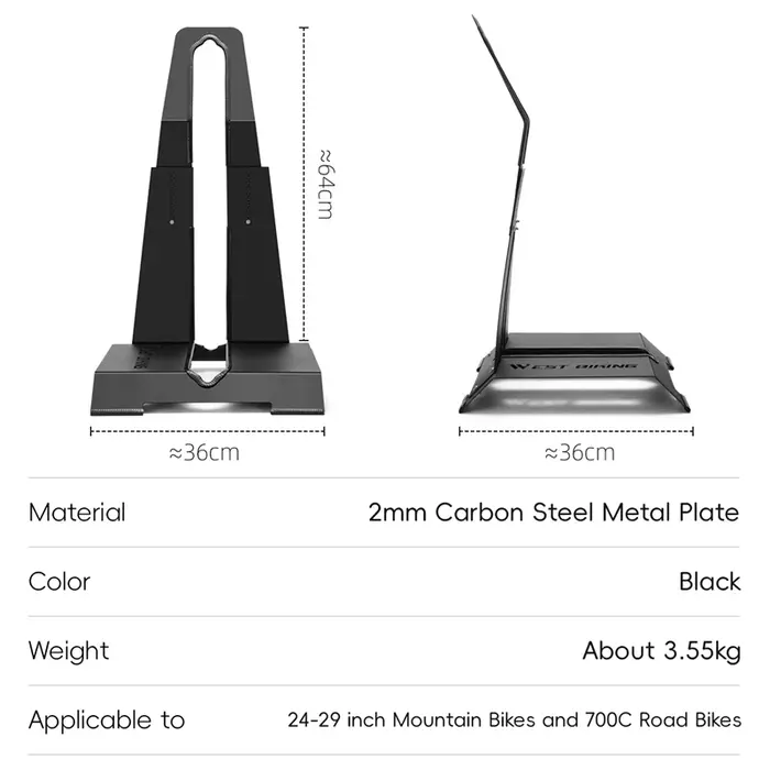 WEST BIKING – supports de stationnement pour vélo de route 24-29 pouces