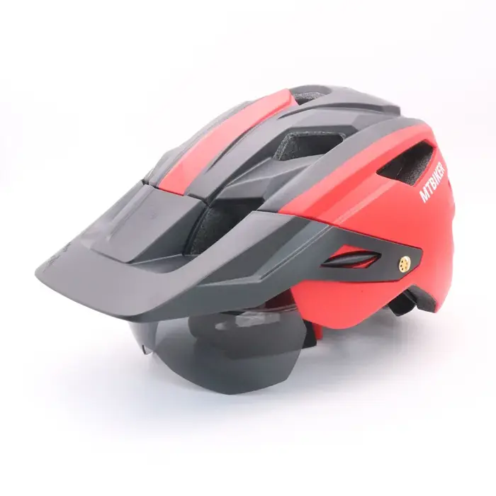 Casque de vélo avec lunettes de soleil visière hommes