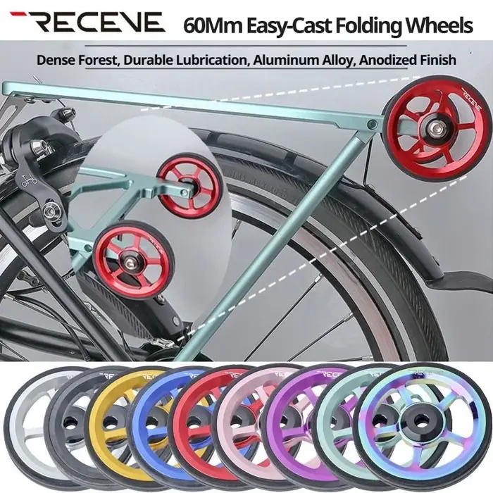 Roue facile à rouler de 60 mm pour vélo pliant Brompton en alliage d'aluminium