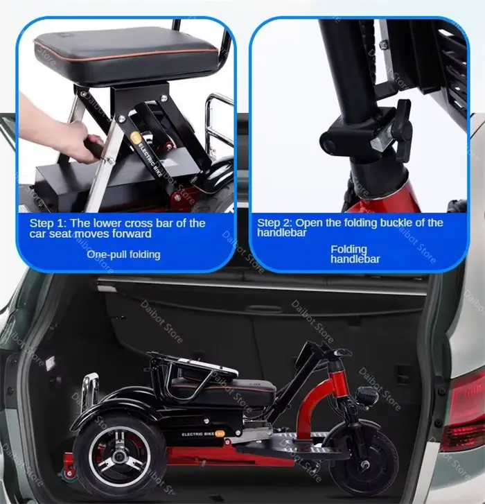 Tricycle électrique pliable pour adultes