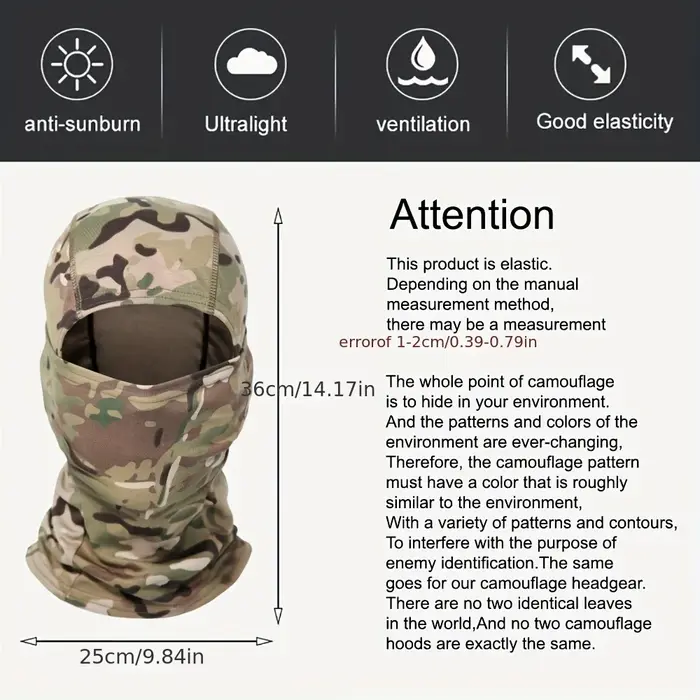 Cagoule tactique coupe-vent pour vélo
