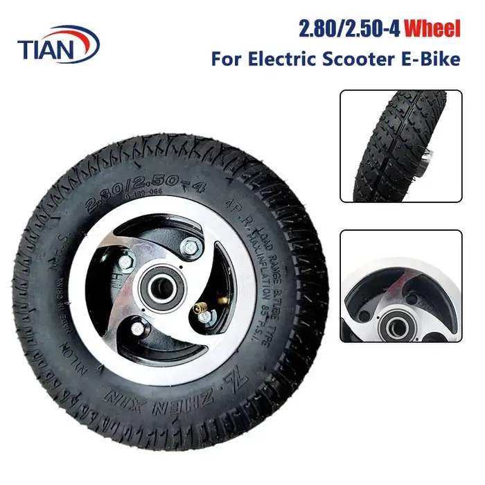 Pneu et intérieur de bonne qualité, taille 2.80/2.50 – 4, avec Tube de moyeu de roue, pour Scooter à