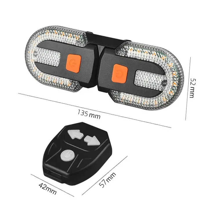 Clignotant de vélo feu arrière feux à distance LED Rechargeable USB lampe de vélo indicateurs sans f