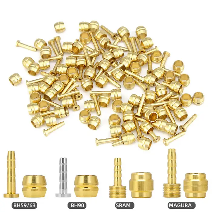 Kit d'Insertion de Connexion en Laiton Olive pour Frein de Vélo, Tuyau de Frein à Disque Hydraulique