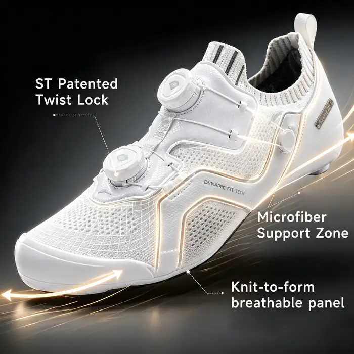 Santic – chaussures de cyclisme en fibre de carbone