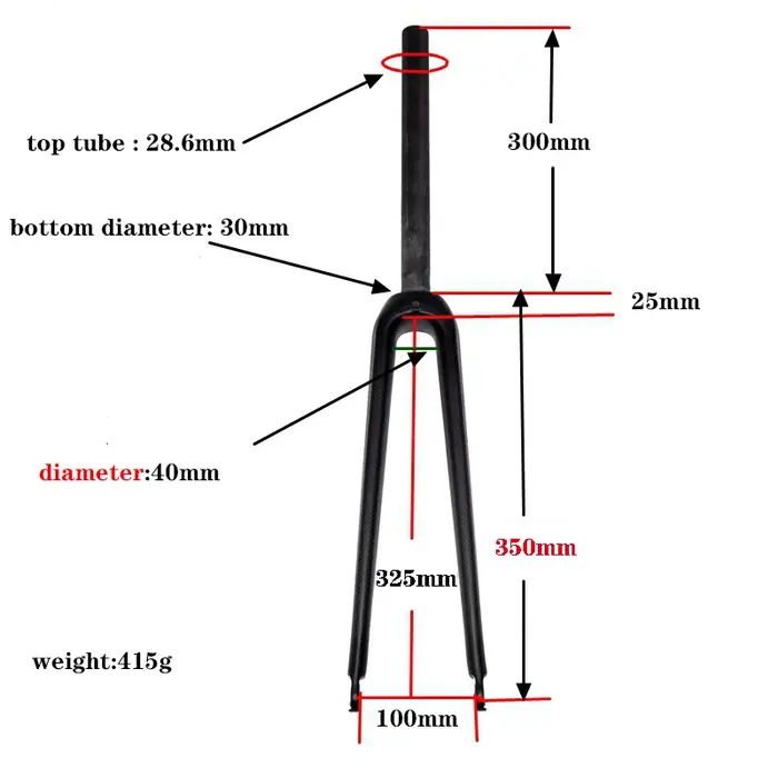 650C course vélo de route brillant mat 3K UD fourche entièrement en Fiber de carbone piste