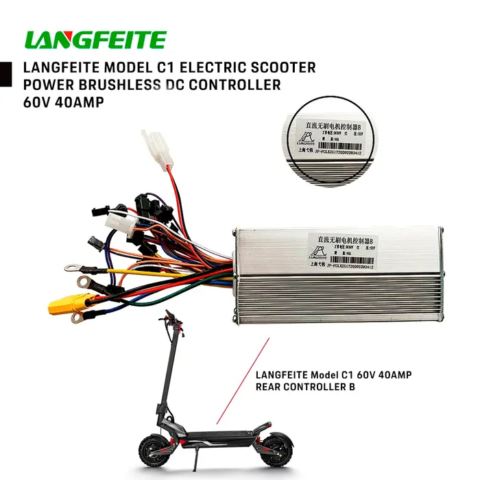 Original Scooter électrique double moteur C1 contrôleur 60V 40AMP Brushless DC