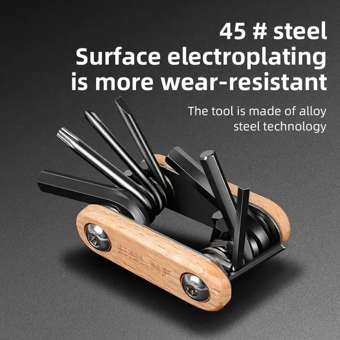 Kit d'outils de réparation de vélos en bois
